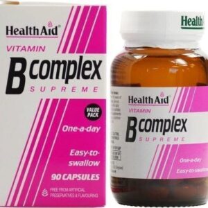 Health Aid Vitamin B Complex 90 Caps Βιταμίνη για Ενέργεια, Ενίσχυση του Ανοσοποιητικού & το Νευρικό Σύστημα 90 κάψουλες