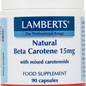 Lamberts Beta Carotene Βιταμίνη για τα Μαλλιά, τo Δέρμα & Αντιοξειδωτική δράση 15mg 90 κάψουλες