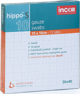 Hippocrates Topmedical Hippo 36x40 Αποστειρωμένες Γάζες 36x40cm 10τμχ