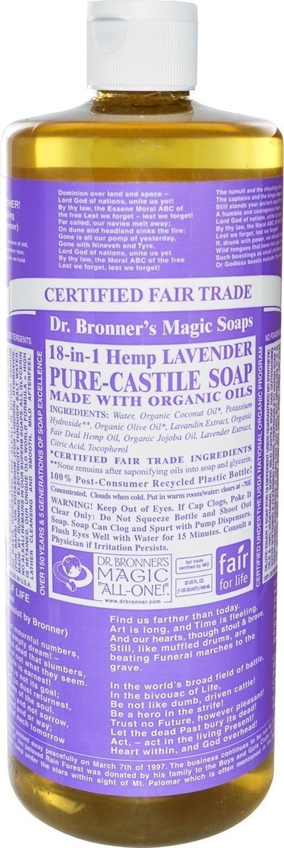 Dr Bronner's Pure-Castile Liquid Soap Lavender 473ml
