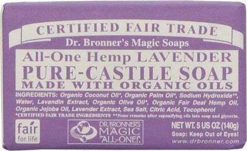 Dr Bronner's Pure-Castile Bar Soap All in One Hemp Lavender Μπάρα Σαπουνιού 140gr