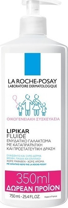 La Roche Posay Lipikar Fluide Ενυδατική Κρέμα Ανάπλασης για Ξηρές & Ευαίσθητες Επιδερμίδες 750ml