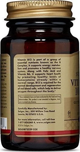 Solgar Vitamin B12 Βιταμίνη για την Υγεία του Νευρικού Συστήματος 1000mcg 100 υπογλώσσια δισκία - Image 3