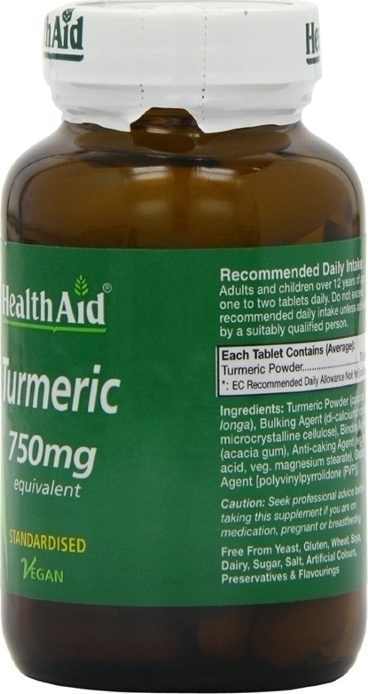Health Aid Turmeric 60 x 1 ταμπλέτες - Image 2