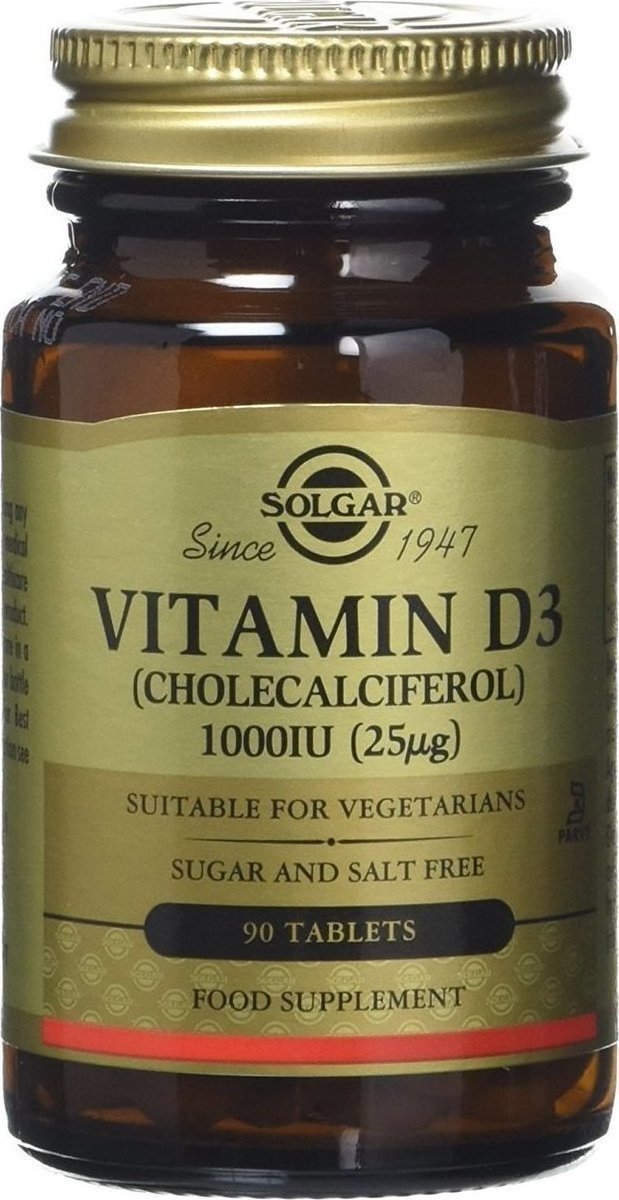 Solgar Vitamin D3 Βιταμίνη για Ενίσχυση του Ανοσοποιητικού & την Υγεία των Οστών 1000iu 90 ταμπλέτες