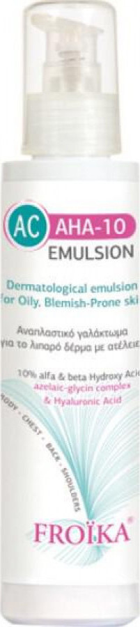 Froika AC AHA-10 24ωρο Αναπλαστικό & Ρυθμιστικό Γαλάκτωμα Προσώπου Ημέρας με SPF15 κατά των Ατελειών & της Ακμής με Υαλουρονικό Οξύ 125ml