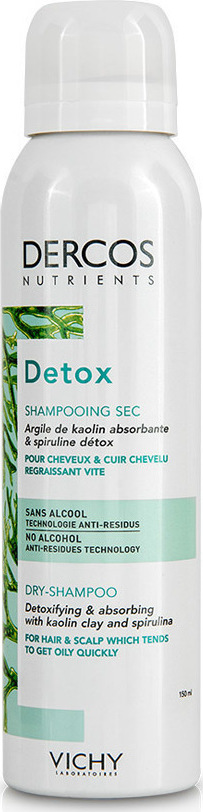 Vichy Dercos Nutrients Detox Ξηρό Σαμπουάν Βαθύ Καθαρισμού για Όλους τους Τύπους Μαλλιών 150ml