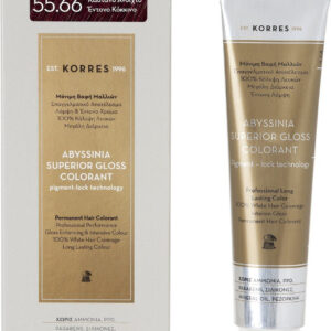 Korres Abyssinia Superior Gloss Colorant Βαφή Μαλλιών Χωρίς Αμμωνία 55.66 Καστανό Ανοιχτό Έντονο Κόκκινο 50ml