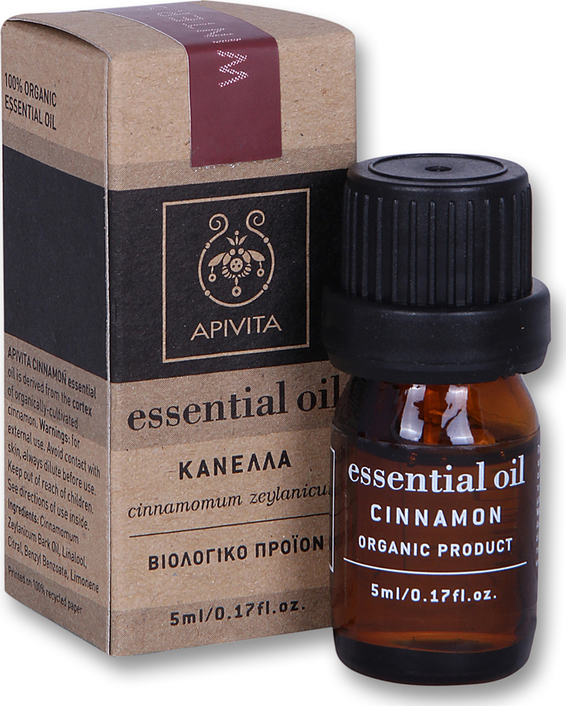 Apivita Cinnamon Essential Oil Βιολογικό Αιθέριο Έλαιο Κανέλα 5ml