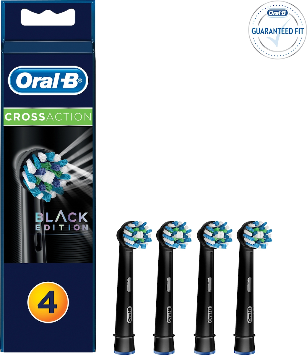 Oral-B CrossAction Ανταλλακτικές Κεφαλές για Ηλεκτρική Οδοντόβουρτσα Black 4τμχ