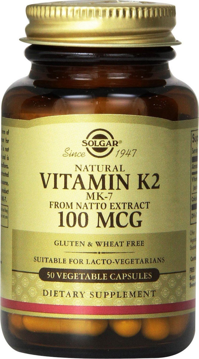 Solgar Vitamin K2 (MK-7) 100mcg Βιταμίνη για την Υγεία των Οστών 100mcg 50 φυτικές κάψουλες