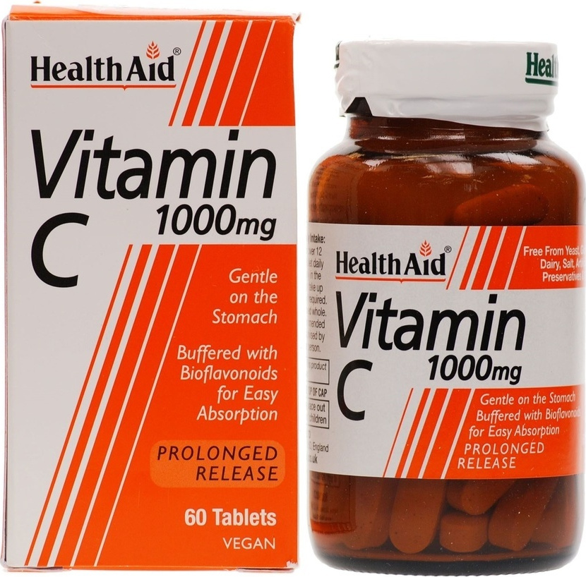 Health Aid Vitamin C Bioflavonoids 60 tabs Βιταμίνη για Ενίσχυση του Ανοσοποιητικού, τo Δέρμα & Αντιοξειδωτική δράση 1000mg 60 ταμπλέτες