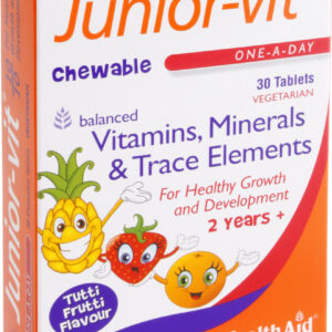 Health Aid Junior-Vit Πολυβιταμίνη για Ενέργεια, τα Μαλλιά & τo Δέρμα Tutti Frutti 30 μασώμενες ταμπλέτες