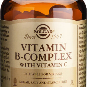 Solgar B-Complex with Vitamin C Πολυβιταμίνη για Ενέργεια & Ενίσχυση του Ανοσοποιητικού 100 ταμπλέτες