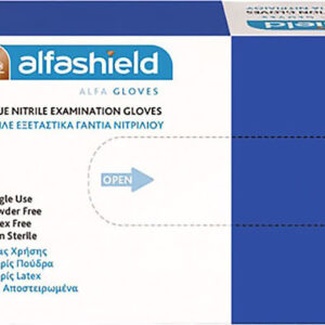 Karabinis Medical Alfashield Alfa Gloves Γάντια Νιτριλίου Χωρίς Πούδρα σε Μπλε Χρώμα 100τμχ