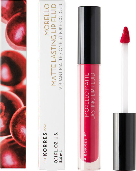 Korres Morello Matte Lasting Lip Fluid Υγρό Κραγιόν Matte 27 Cranberry Sorbet 3.4ml