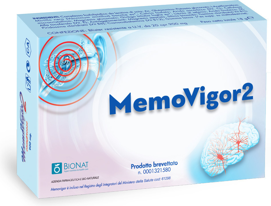 Bionat Memovigor 2 900mg Συμπλήρωμα για Μνήμη 20 ταμπλέτες - Image 3