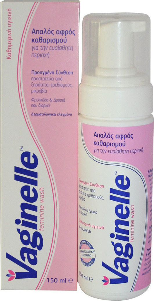 Wellcon Vaginelle Feminine Wash Αφρός για Καθαρισμό της Ευαίσθητης Περιοχής με Χαμομήλι & Προβιοτικά 150ml 5200385900024