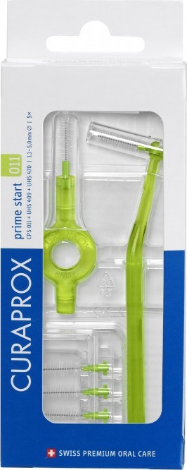 Curaprox Prime Start Λαβή με Ανταλλακτικά για Μεσοδόντια Βουρτσάκια 1.1mm σε χρώμα Πράσινο 1τμχ