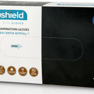 Karabinis Medical Alfashield Alfa Gloves Γάντια Νιτριλίου Χωρίς Πούδρα σε Μαύρο Χρώμα 100τμχ