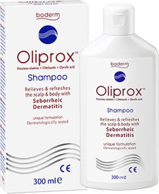 Boderm Oliprox Κατά της Σμηγματορροϊκής Σαμπουάν κατά της Πιτυρίδας & της Σμηγματορροϊκής Δερματίτιδας για Όλους τους Τύπους Μαλλιών 300ml