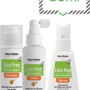 Frezyderm Λοσιόν & Σαμπουάν για Πρόληψη & Αντιμετώπιση Ενάντια στις Ψείρες Lice Free , Lice Rep Extreme Repellent για Παιδιά 330ml
