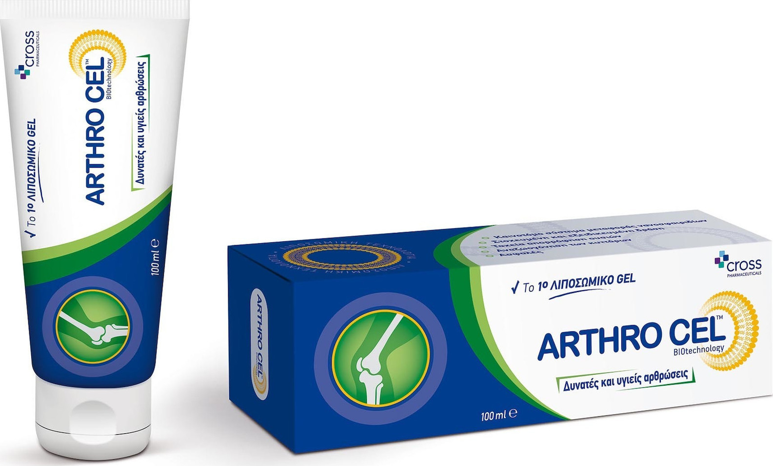 Cross Pharmaceuticals Arthro Cel Λιποσωμικό Gel Για Δυνατές & Υγιείς Αρθρώσεις 100ml