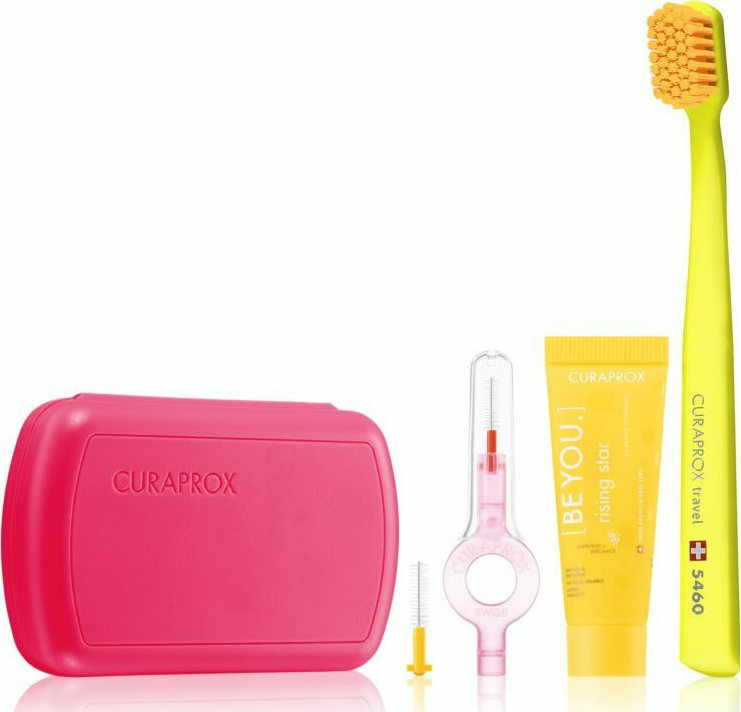 Curaprox Be You Travel Set Οδοντόβουρτσα Ultra Soft Φούξια