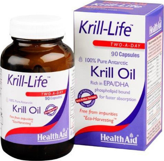 Health Aid Krill Life Two A Day Krill Oil Κατάλληλο για Παιδιά 90 κάψουλες