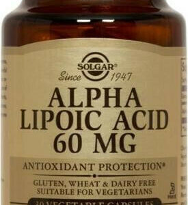 Solgar Alpha Lipoic Acid 60mg Ειδικό Συμπλήρωμα Διατροφής 30 φυτικές κάψουλες Energy