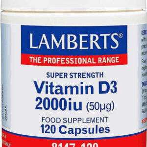 Lamberts Vitamin D3 Βιταμίνη για Ενίσχυση του Ανοσοποιητικού & την Υγεία των Οστών 2000iu 120 κάψουλες