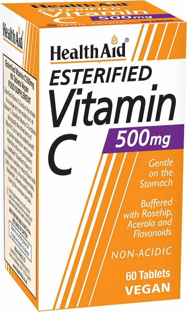 Health Aid Esterified Vitamin C Βιταμίνη για Ενίσχυση του Ανοσοποιητικού, τo Δέρμα & Αντιοξειδωτική δράση 500mg 60 x 1 ταμπλέτες