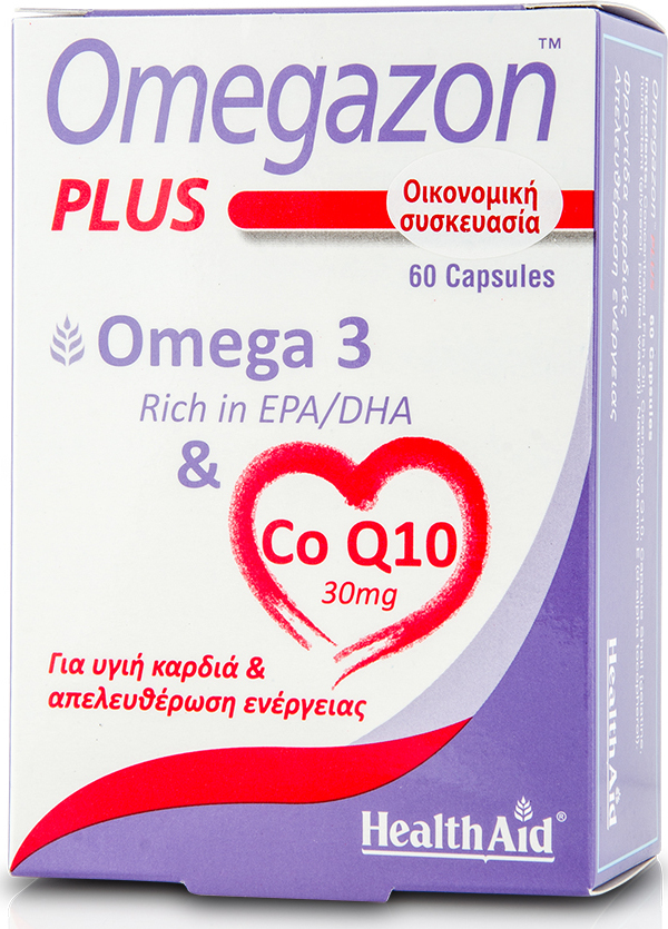 Health Aid Omegazon Plus One A Day Omega 3 & CoQ10 Ιχθυέλαιο 60 κάψουλες - Image 2