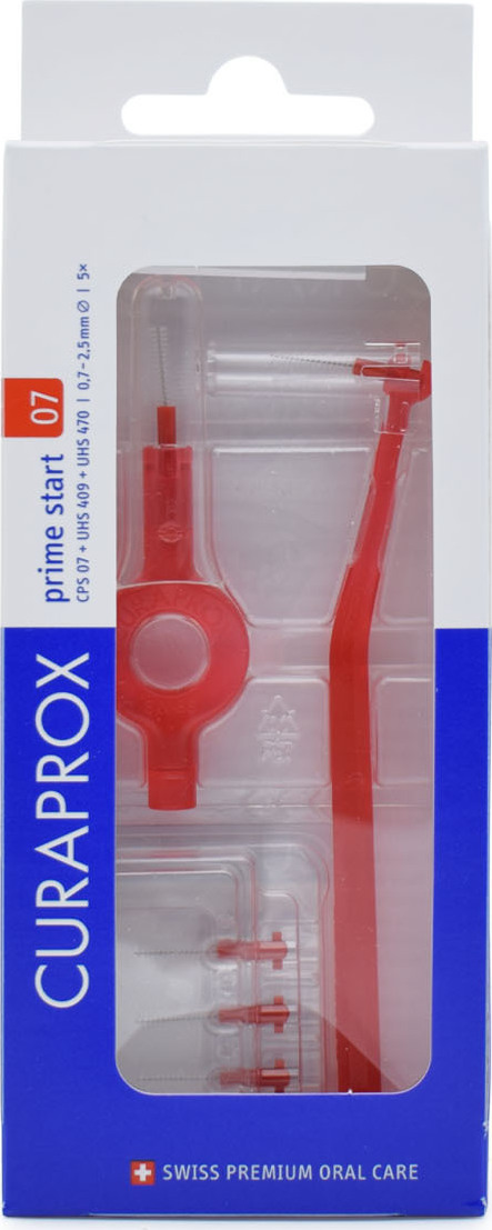 Curaprox Prime Start Ανταλλακτικά για Μεσοδόντια Βουρτσάκια με Λαβή 0.7mm Κόκκινα 5τμχ