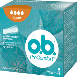 O.B. Ταμπόν ProComfort Curved Grooves για Αυξημένη Ροή 8τμχ