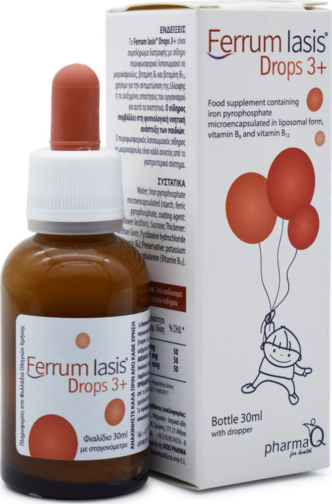 PharmaQ Ferrum Iasis Drops 3 + Σίδηρος 30ml