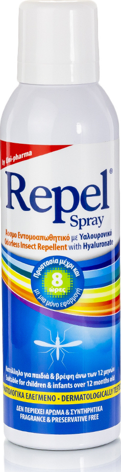 UNI-PHARMA Repel Άοσμη Εντομοαπωθητική Λοσιόν σε Spray Κατάλληλη για Παιδιά 150ml - Image 2