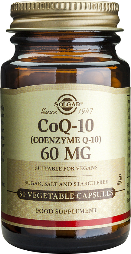 Solgar COQ-10 (Coenzyme Q-10) χωρίς Γλουτένη 60mg 30 φυτικές κάψουλες