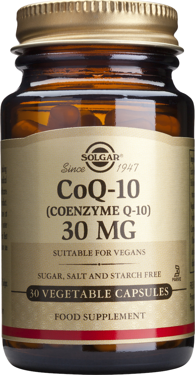 Solgar COQ-10 (Coenzyme Q-10) χωρίς Γλουτένη 30mg 30 φυτικές κάψουλες