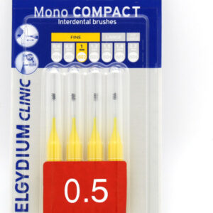 Elgydium Clinic Mono Compact Μεσοδόντια Βουρτσάκια 0.5mm Κίτρινα 4τμχ