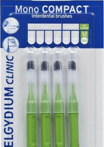 Elgydium Clinic Mono Compact Μεσοδόντια Βουρτσάκια 1.1mm Πράσινα 4τμχ