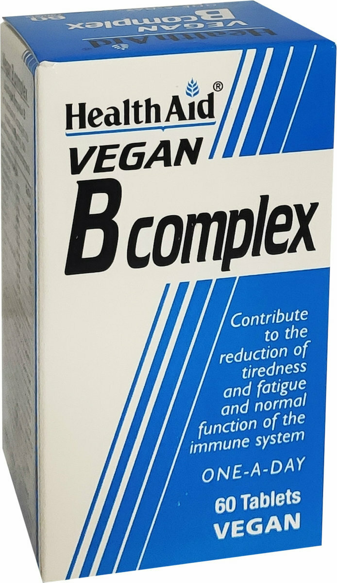 Health Aid Vegan B-Complex Βιταμίνη για Ενέργεια, Ενίσχυση του Ανοσοποιητικού & το Νευρικό Σύστημα 60 ταμπλέτες