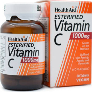Health Aid Esterified Vitamin C Βιταμίνη για Ενίσχυση του Ανοσοποιητικού, τo Δέρμα & Αντιοξειδωτική δράση 1000mg 30 x 1 ταμπλέτες
