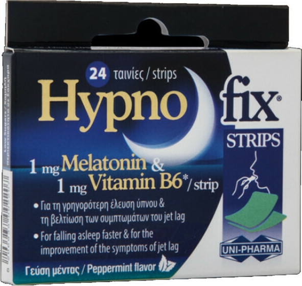 UNI-PHARMA Hypno Fix Strips Συμπλήρωμα για τον Ύπνο 24 υπογλώσσια δισκία