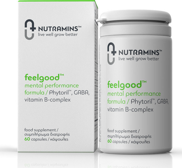 Nutramins Feelgood Mental Performance Formula Συμπλήρωμα για το Άγχος 60 κάψουλες - Image 2