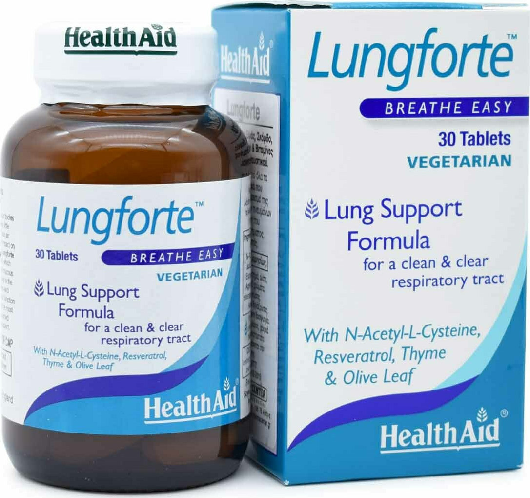 Health Aid Lungforte Breathe Easy Ειδικό Συμπλήρωμα Διατροφής 30 ταμπλέτες