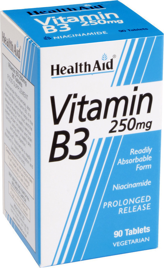 Health Aid Vitamin B3 Βιταμίνη για την Υγεία του Νευρικού Συστήματος 250mg 90 ταμπλέτες - Image 2