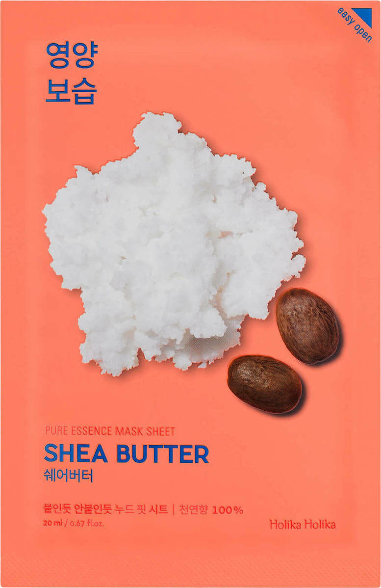 Holika Holika Pure Essence Sheet Shea Butter Sheet Μάσκα Προσώπου Νύχτας για Αναζωογόνηση 20ml