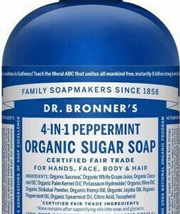 Dr Bronner's 4 In 1 Peppermint Organic Αφρόλουτρο για Πρόσωπο, Μαλλιά, Χέρια & Σώμα 355ml