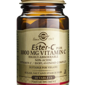 Solgar Ester-C Plus Βιταμίνη για Ενίσχυση του Ανοσοποιητικού, τo Δέρμα & Αντιοξειδωτική δράση 1000mg 30 ταμπλέτες
